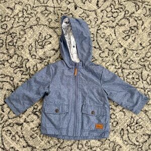 Little Me Denim Blue Hooded Raincoat